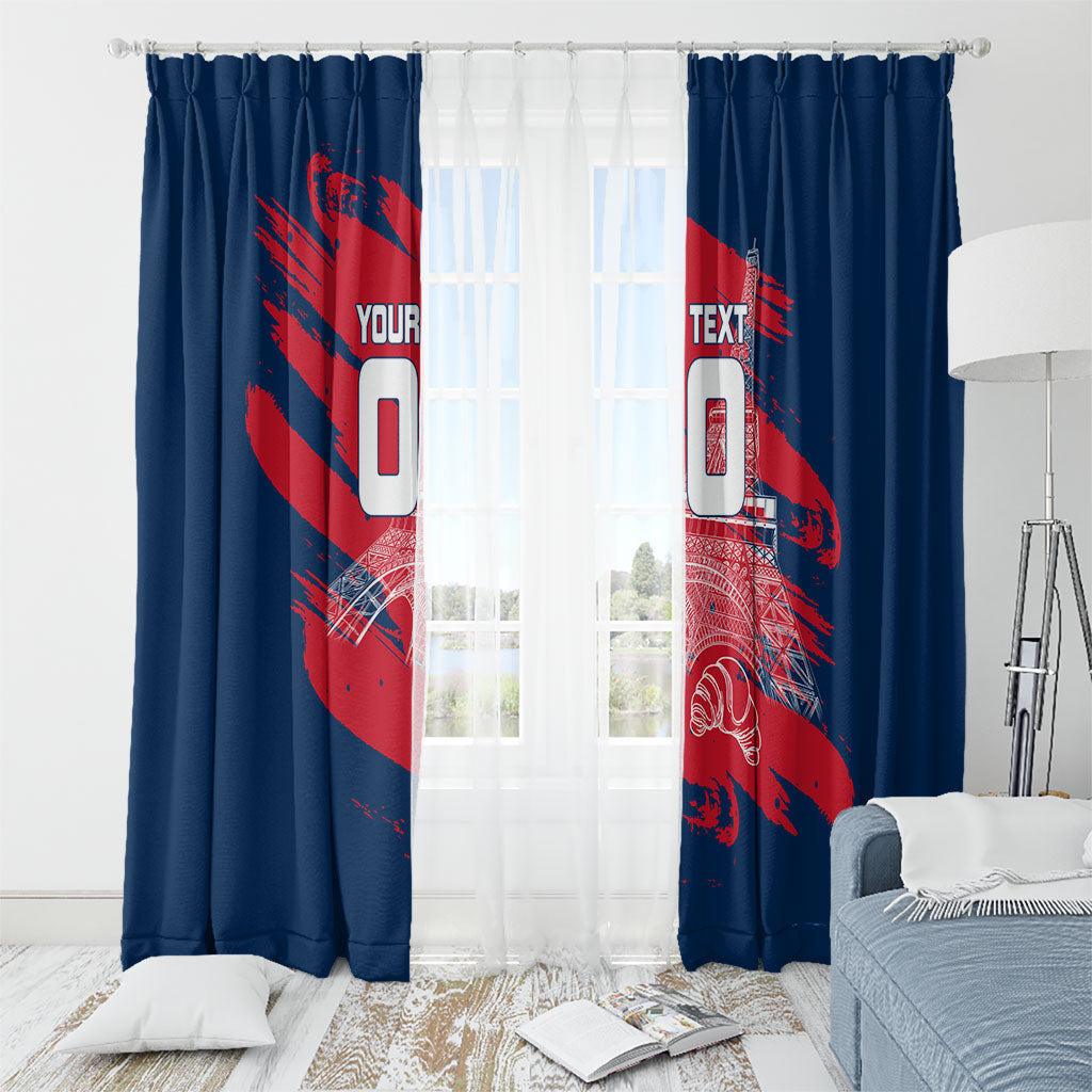 Personalized France Football Gallic Window Curtain Rooster Mascot Flag Art - Birthplace Of Liberty