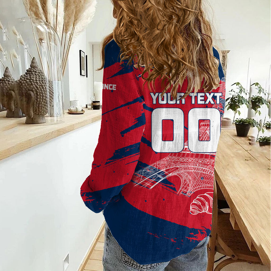Personalized France Football Gallic Women Casual Shirt Rooster Mascot Flag Art - Birthplace Of Liberty
