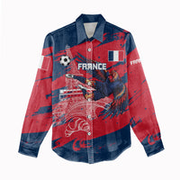 Personalized France Football Gallic Women Casual Shirt Rooster Mascot Flag Art - Birthplace Of Liberty