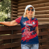 Personalized France Football Gallic Women Polo Shirt Rooster Mascot Flag Art - Birthplace Of Liberty