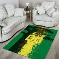 Personalized Senegal Football Lion Area Rug Fierce Roaring Lion Soccer Art With Senegal Flag