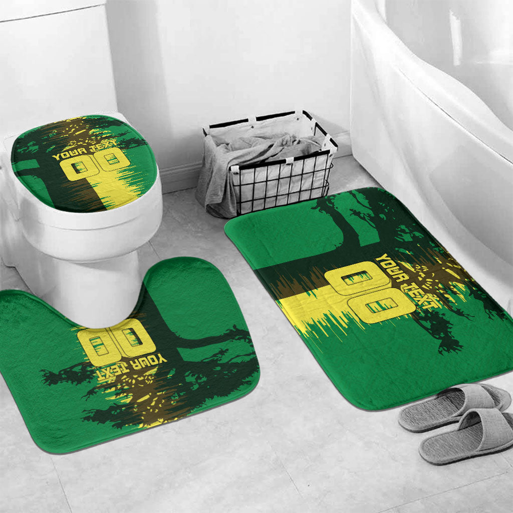 Personalized Senegal Football Lion Bathroom Set Fierce Roaring Lion Soccer Art With Senegal Flag