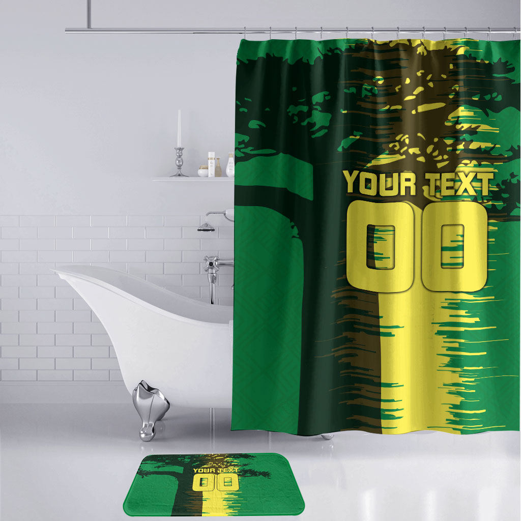 Personalized Senegal Football Lion Bathroom Set Fierce Roaring Lion Soccer Art With Senegal Flag