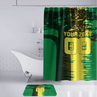 Personalized Senegal Football Lion Bathroom Set Fierce Roaring Lion Soccer Art With Senegal Flag