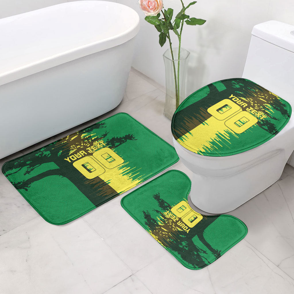 Personalized Senegal Football Lion Bathroom Set Fierce Roaring Lion Soccer Art With Senegal Flag