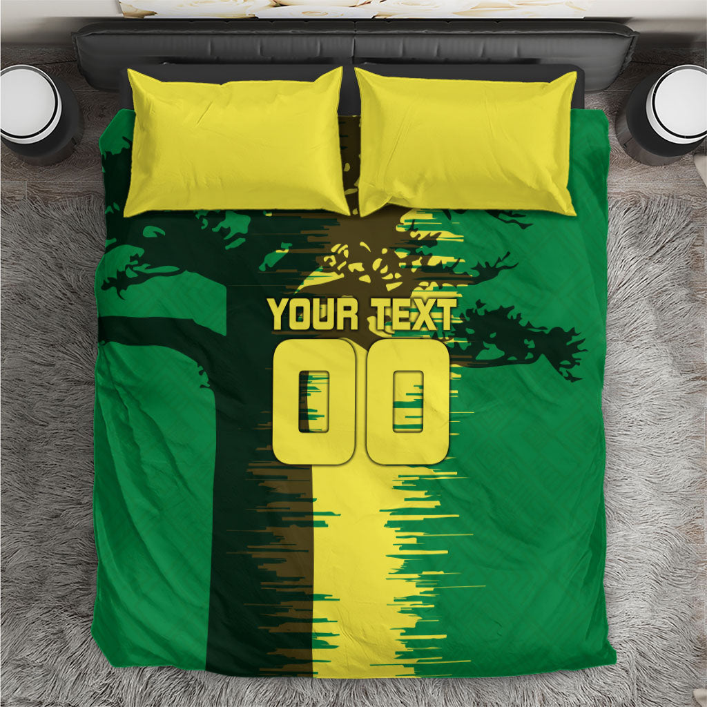 Personalized Senegal Football Lion Bedding Set Fierce Roaring Lion Soccer Art With Senegal Flag