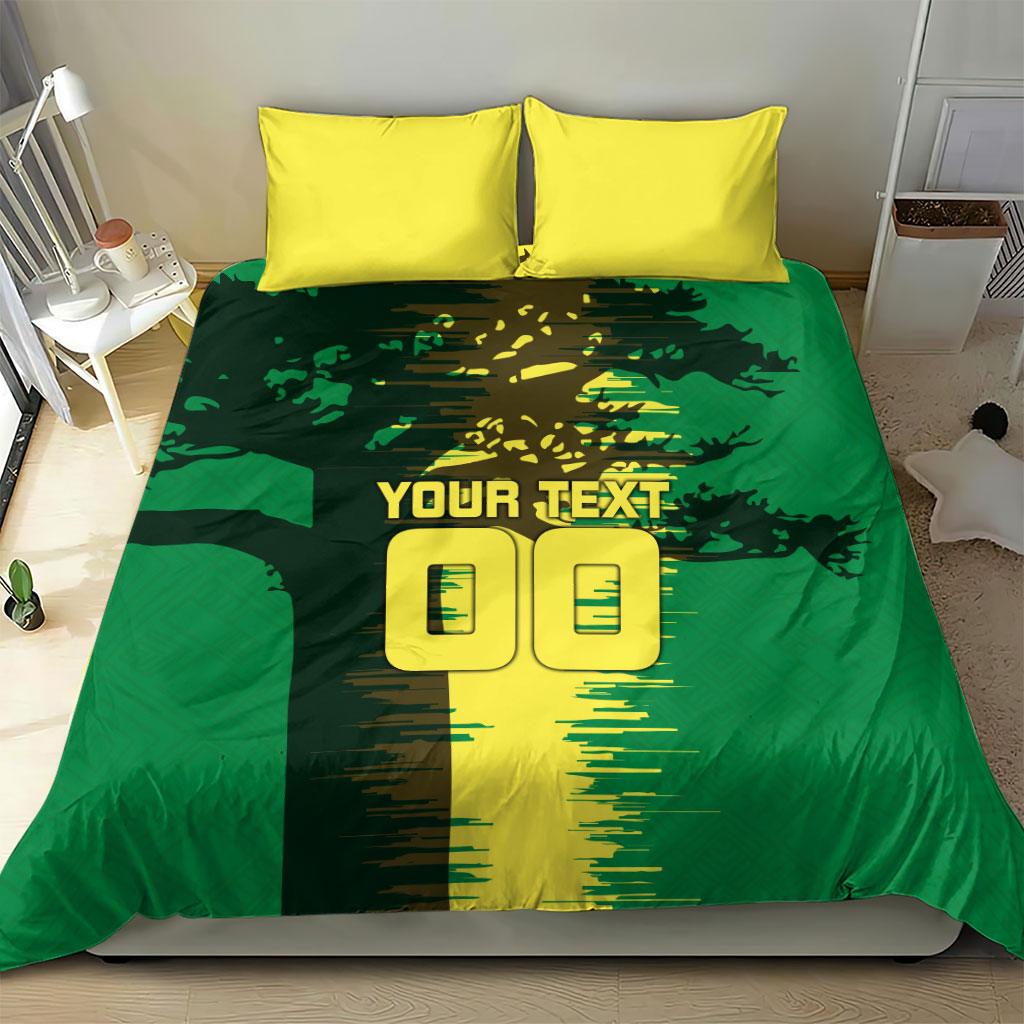 Personalized Senegal Football Lion Bedding Set Fierce Roaring Lion Soccer Art With Senegal Flag