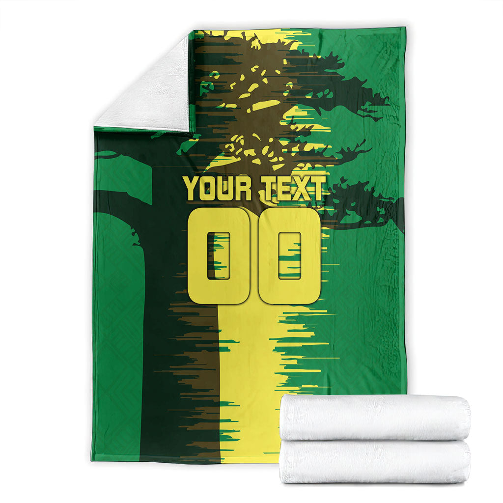 Personalized Senegal Football Lion Blanket Fierce Roaring Lion Soccer Art With Senegal Flag