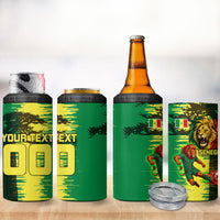 Personalized Senegal Football Lion 4 in 1 Can Cooler Tumbler Fierce Roaring Lion Soccer Art With Senegal Flag