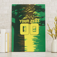 Personalized Senegal Football Lion Canvas Wall Art Fierce Roaring Lion Soccer Art With Senegal Flag
