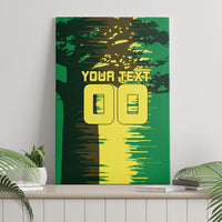 Personalized Senegal Football Lion Canvas Wall Art Fierce Roaring Lion Soccer Art With Senegal Flag