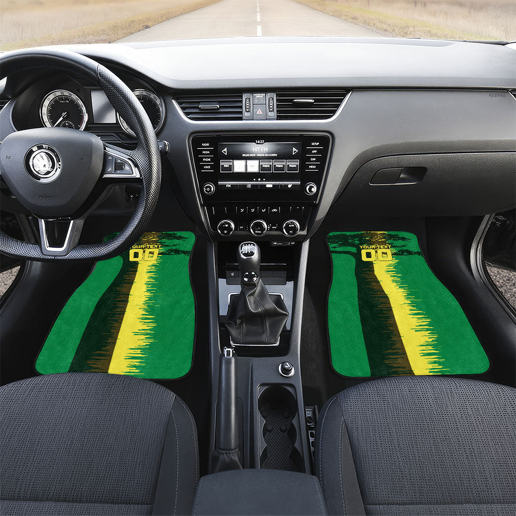 Personalized Senegal Football Lion Car Mats Fierce Roaring Lion Soccer Art With Senegal Flag