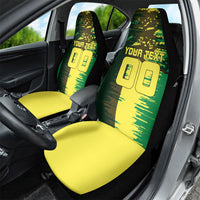 Personalized Senegal Football Lion Car Seat Cover Fierce Roaring Lion Soccer Art With Senegal Flag