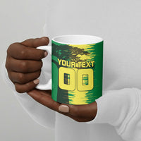 Personalized Senegal Football Lion Ceramic Mug Fierce Roaring Lion Soccer Art With Senegal Flag