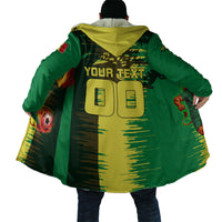 Personalized Senegal Football Lion Cloak Fierce Roaring Lion Soccer Art With Senegal Flag