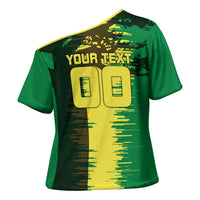Personalized Senegal Football Lion Cross Shoulder Shirt Fierce Roaring Lion Soccer Art With Senegal Flag