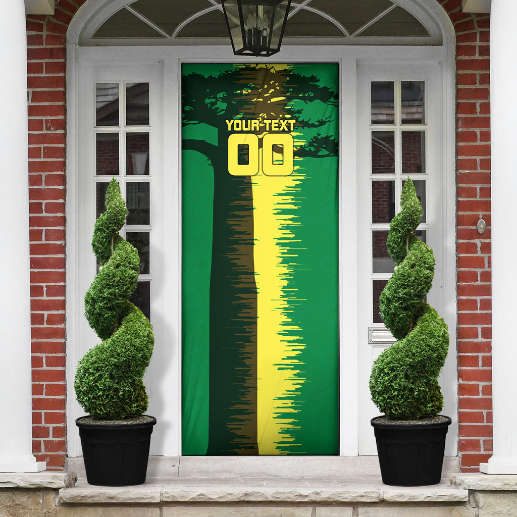 Personalized Senegal Football Lion Door Cover Fierce Roaring Lion Soccer Art With Senegal Flag