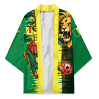 Personalized Senegal Football Lion Kimono Fierce Roaring Lion Soccer Art With Senegal Flag