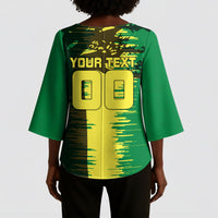 Personalized Senegal Football Lion Kimono Sleeve Blouse Fierce Roaring Lion Soccer Art With Senegal Flag