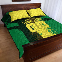 Personalized Senegal Football Lion Quilt Bed Set Fierce Roaring Lion Soccer Art With Senegal Flag