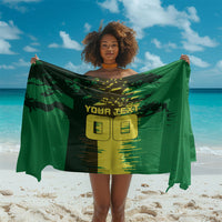 Personalized Senegal Football Lion Sarong Fierce Roaring Lion Soccer Art With Senegal Flag