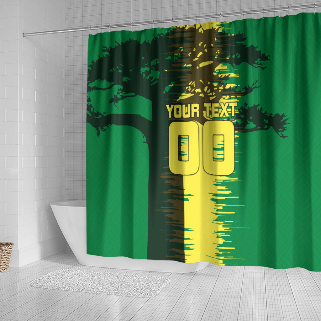 Personalized Senegal Football Lion Shower Curtain Fierce Roaring Lion Soccer Art With Senegal Flag