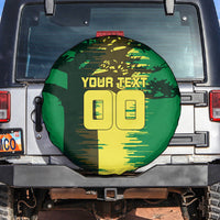 Personalized Senegal Football Lion Spare Tire Cover Fierce Roaring Lion Soccer Art With Senegal Flag