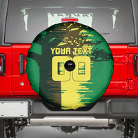 Personalized Senegal Football Lion Spare Tire Cover Fierce Roaring Lion Soccer Art With Senegal Flag