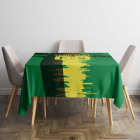 Personalized Senegal Football Lion Tablecloth Fierce Roaring Lion Soccer Art With Senegal Flag