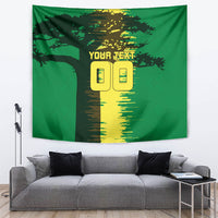 Personalized Senegal Football Lion Tapestry Fierce Roaring Lion Soccer Art With Senegal Flag