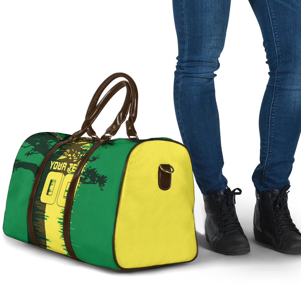 Personalized Senegal Football Lion Travel Bag Fierce Roaring Lion Soccer Art With Senegal Flag