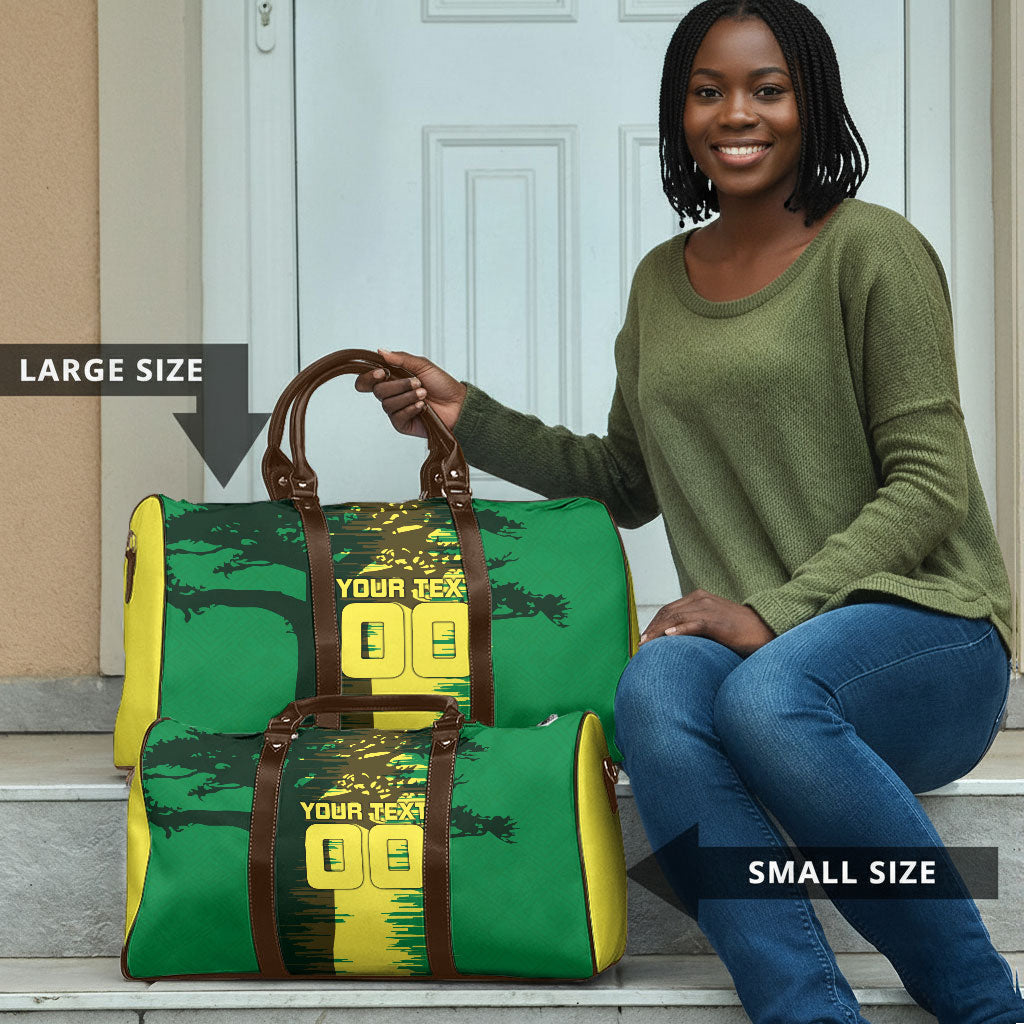 Personalized Senegal Football Lion Travel Bag Fierce Roaring Lion Soccer Art With Senegal Flag