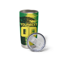 Personalized Senegal Football Lion Tumbler Cup Fierce Roaring Lion Soccer Art With Senegal Flag