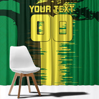 Personalized Senegal Football Lion Window Curtain Fierce Roaring Lion Soccer Art With Senegal Flag