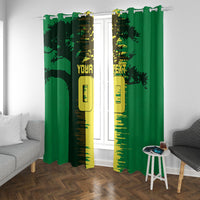Personalized Senegal Football Lion Window Curtain Fierce Roaring Lion Soccer Art With Senegal Flag