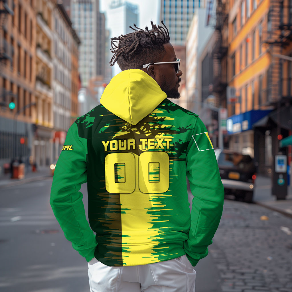 Personalized Senegal Football Lion Zip Hoodie Fierce Roaring Lion Soccer Art With Senegal Flag