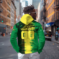 Personalized Senegal Football Lion Zip Hoodie Fierce Roaring Lion Soccer Art With Senegal Flag