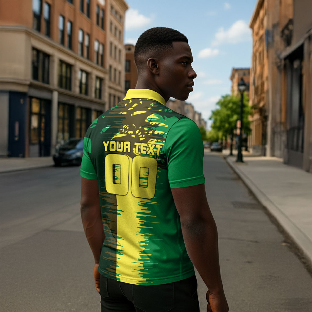 Personalized Senegal Football Lion Zipper Polo Shirt Fierce Roaring Lion Soccer Art With Senegal Flag