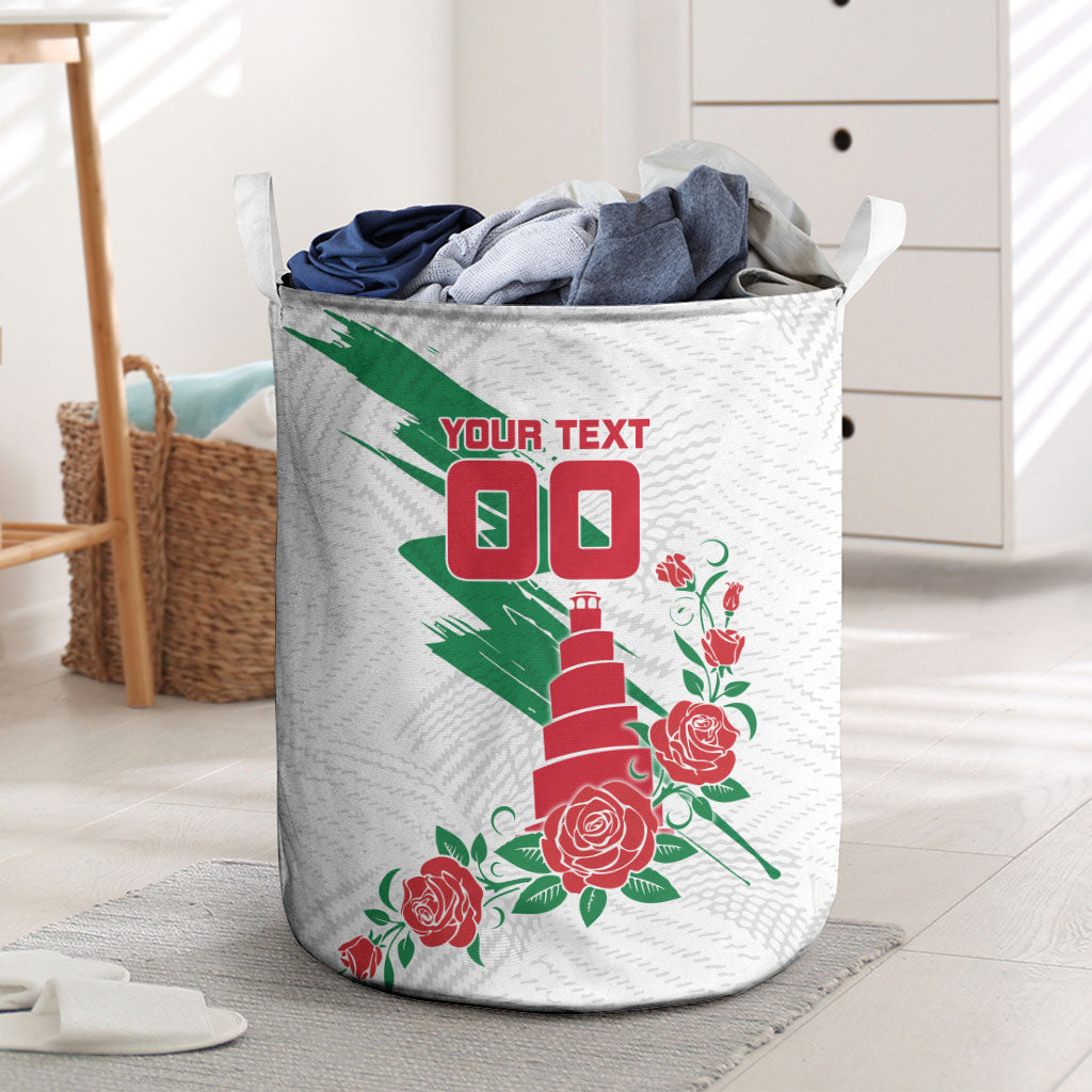 Personalized Iraq Football Laundry Basket Hawk Mascot Soccer - Samarra Tower And Red Roses