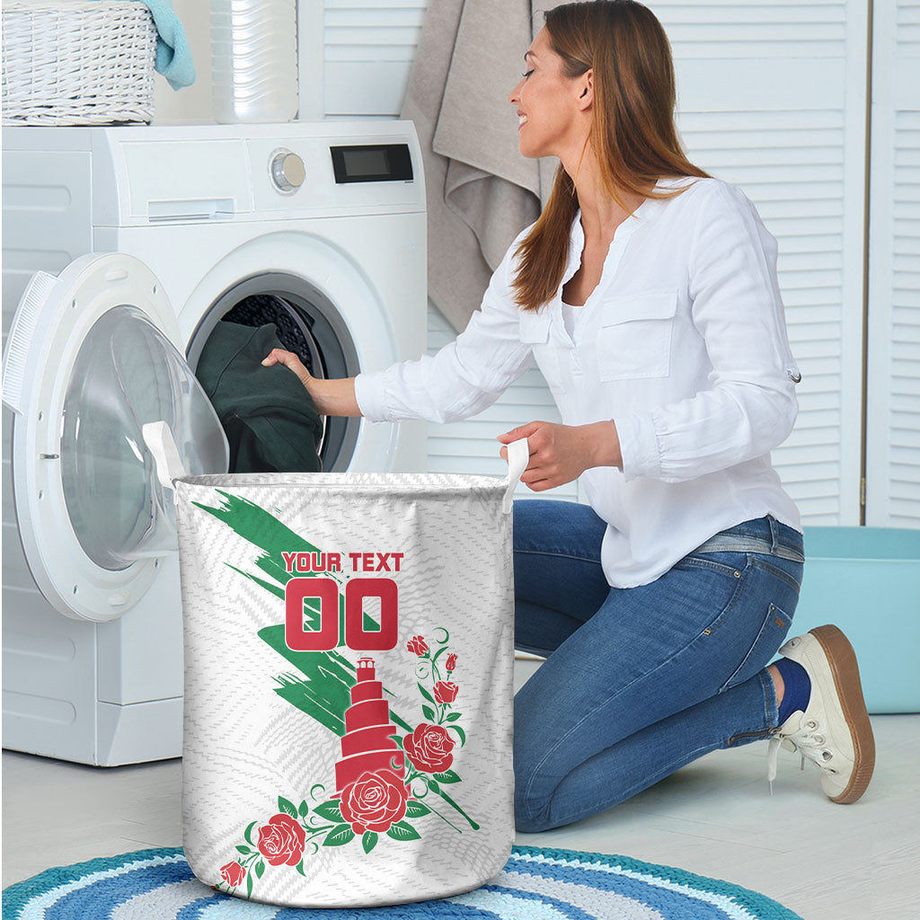 Personalized Iraq Football Laundry Basket Hawk Mascot Soccer - Samarra Tower And Red Roses