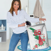 Personalized Iraq Football Laundry Basket Hawk Mascot Soccer - Samarra Tower And Red Roses