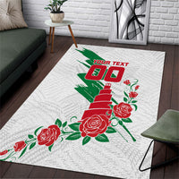 Personalized Iraq Football Area Rug Hawk Mascot Soccer - Samarra Tower And Red Roses