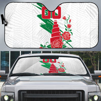 Personalized Iraq Football Auto Sun Shade Hawk Mascot Soccer - Samarra Tower And Red Roses