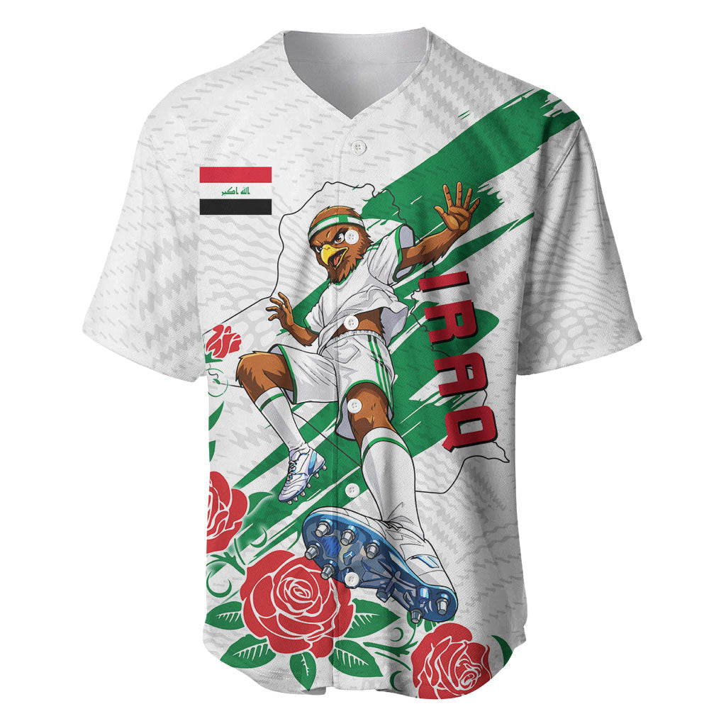 Personalized Iraq Football Baseball Jersey Hawk Mascot Soccer - Samarra Tower And Red Roses