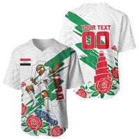 Personalized Iraq Football Baseball Jersey Hawk Mascot Soccer - Samarra Tower And Red Roses