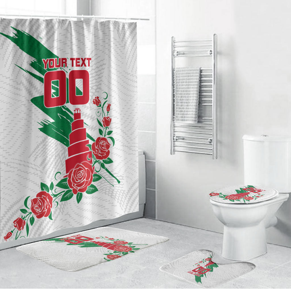 Personalized Iraq Football Bathroom Set Hawk Mascot Soccer - Samarra Tower And Red Roses