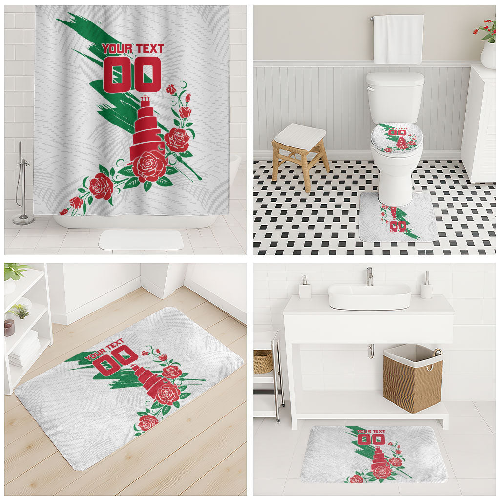 Personalized Iraq Football Bathroom Set Hawk Mascot Soccer - Samarra Tower And Red Roses