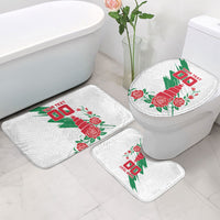 Personalized Iraq Football Bathroom Set Hawk Mascot Soccer - Samarra Tower And Red Roses