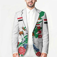 Personalized Iraq Football Blazer Hawk Mascot Soccer - Samarra Tower And Red Roses