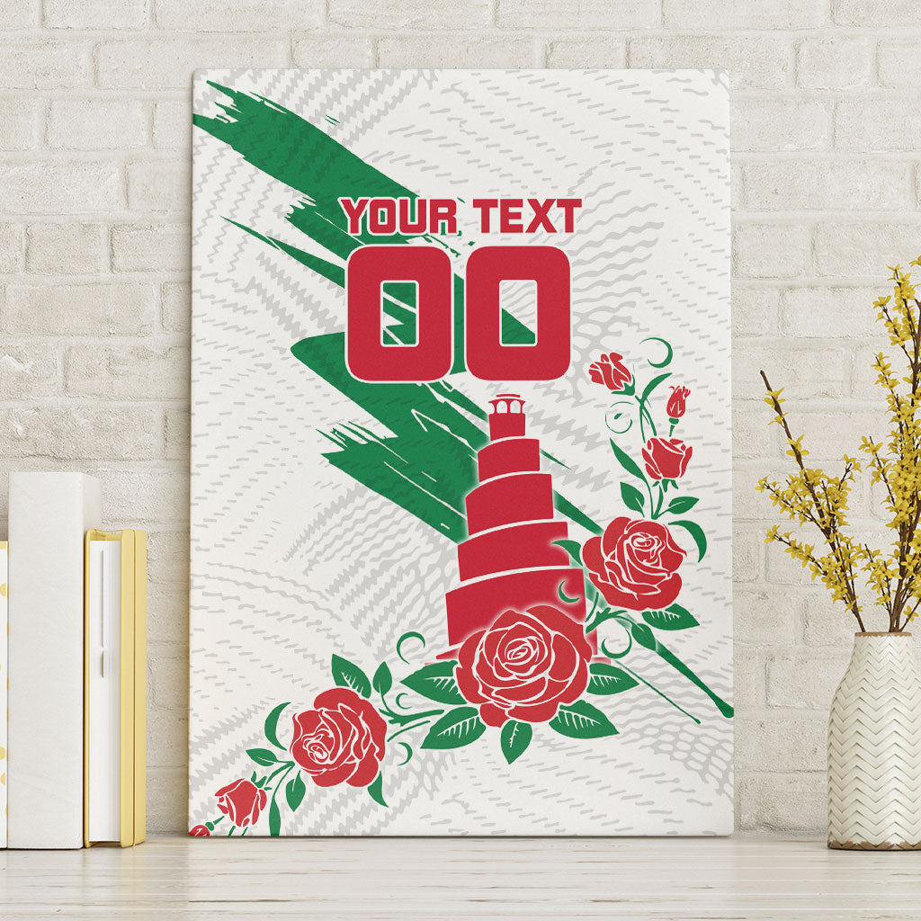 Personalized Iraq Football Canvas Wall Art Hawk Mascot Soccer - Samarra Tower And Red Roses